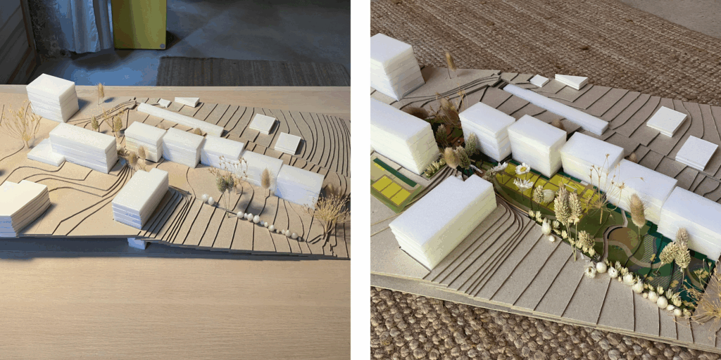 Réhabilitation d'une résidence à Vernaison : maquette du projet