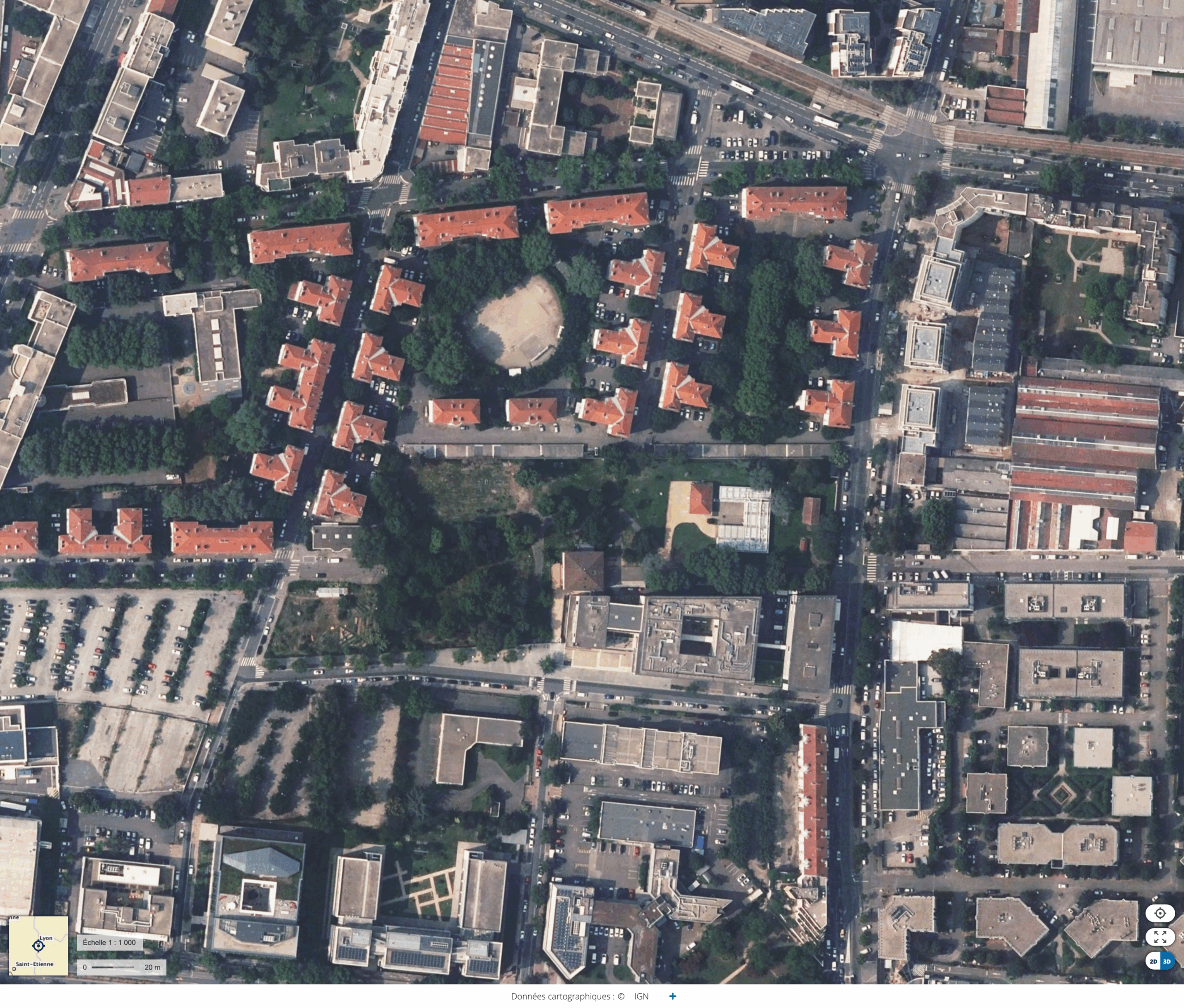 Réhabilitation de la Résidence Cité Jardin Gerland à Lyon, vue du site