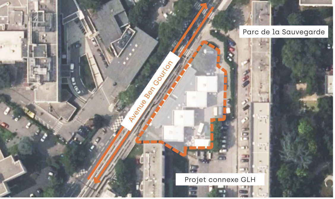 Réhabilitation paysagère du village du Vallon à la Sauvegarde à Lyon, vue d'ensemble du site 
