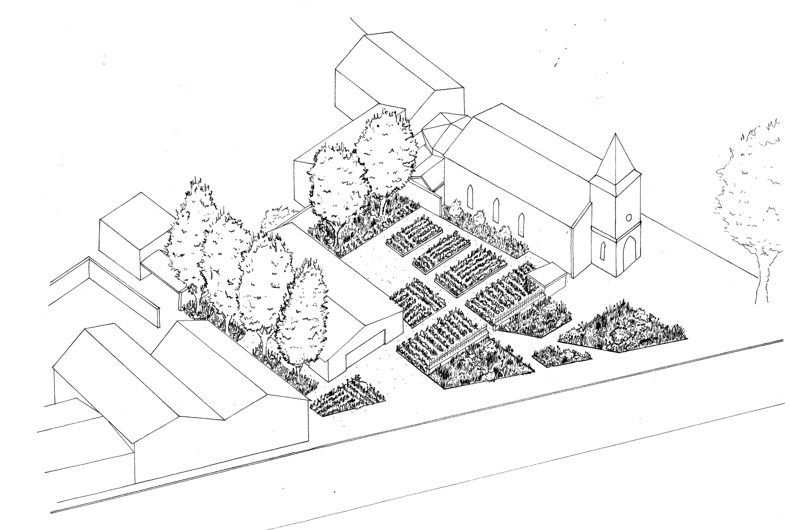 Aménagement du centre-bourg de Vancia à Rilleux-la-Pape avec salle multifonctionnelle et jardin de curé