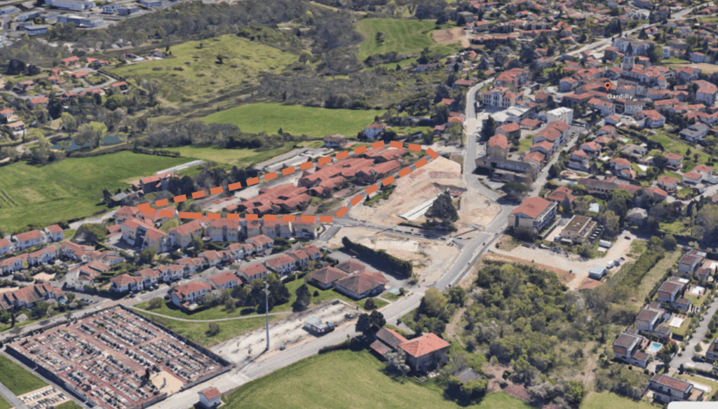 Étude urbaine et paysagère à Dardilly – Le perchoir paysage Vue aérienne oblique pour le diagnostic d'une étude urbaine et paysagère à Dardilly