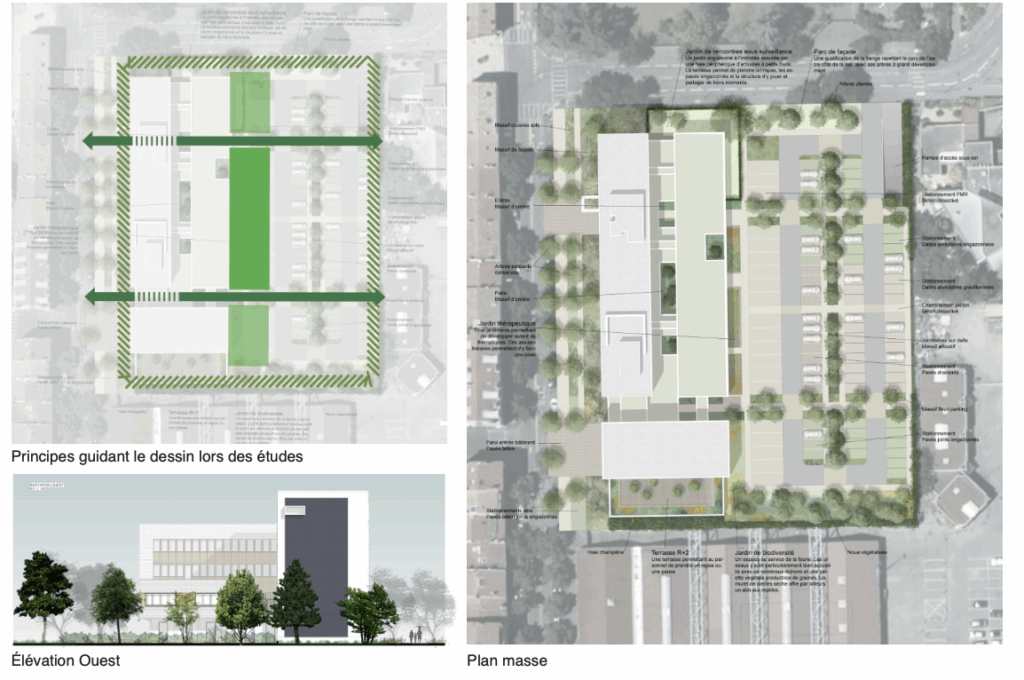 Plan masse de l'aménagement paysager des MDSA à Valence · le perchoir paysage