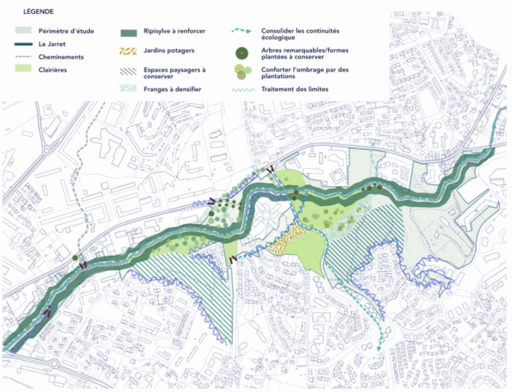 Schéma des enjeux et invariables paysagers de l'hôpital de Fourvière · le perchoir paysage