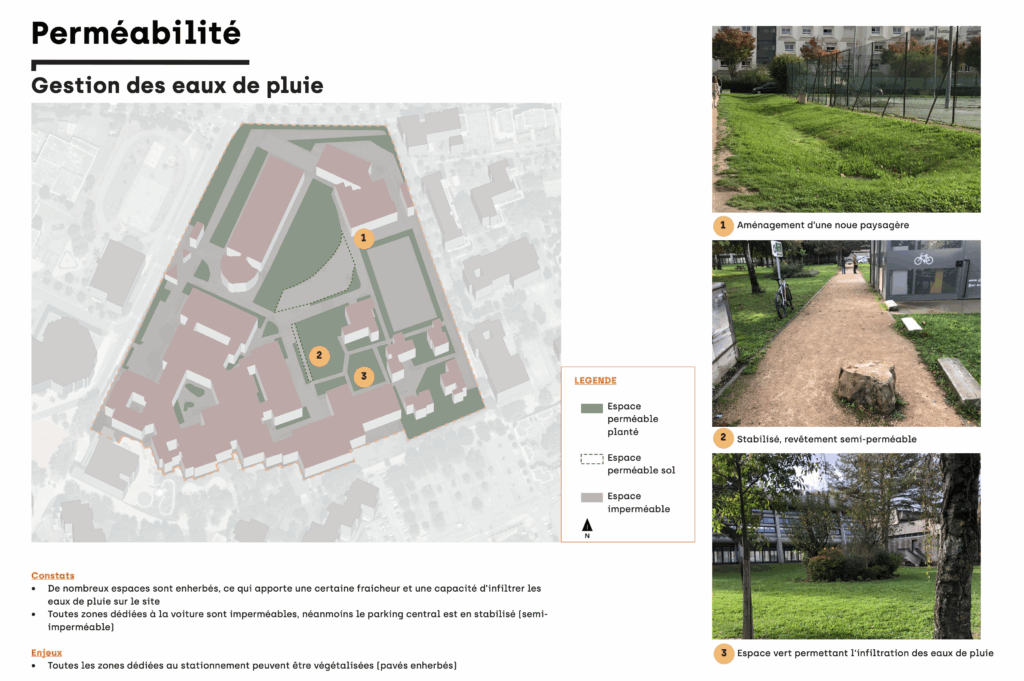 État des lieux du site et de la gestions des eaux de pluie, de l'ENTPE avant l’élaboration d'un plan guide par le perchoir paysage
