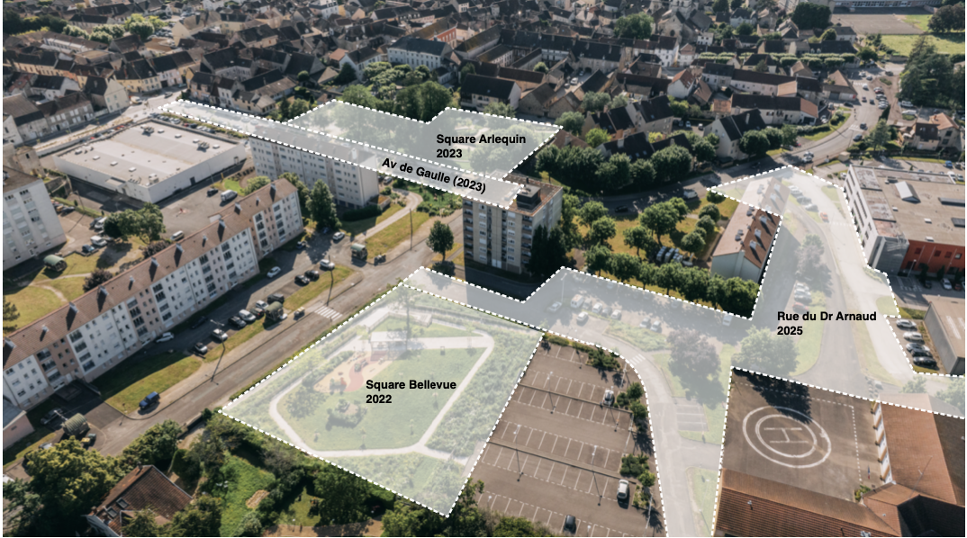 requalification de centre-bourg à Chagny par le perchoir paysage paysagiste concepteur